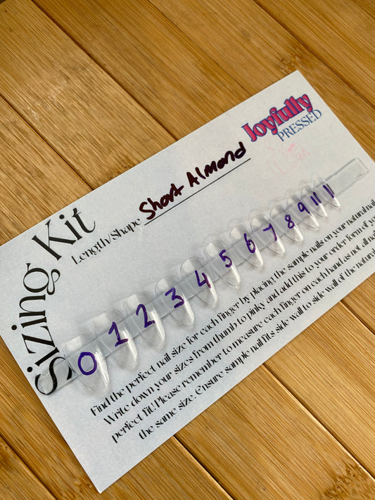 Sizing kit for finger pressons