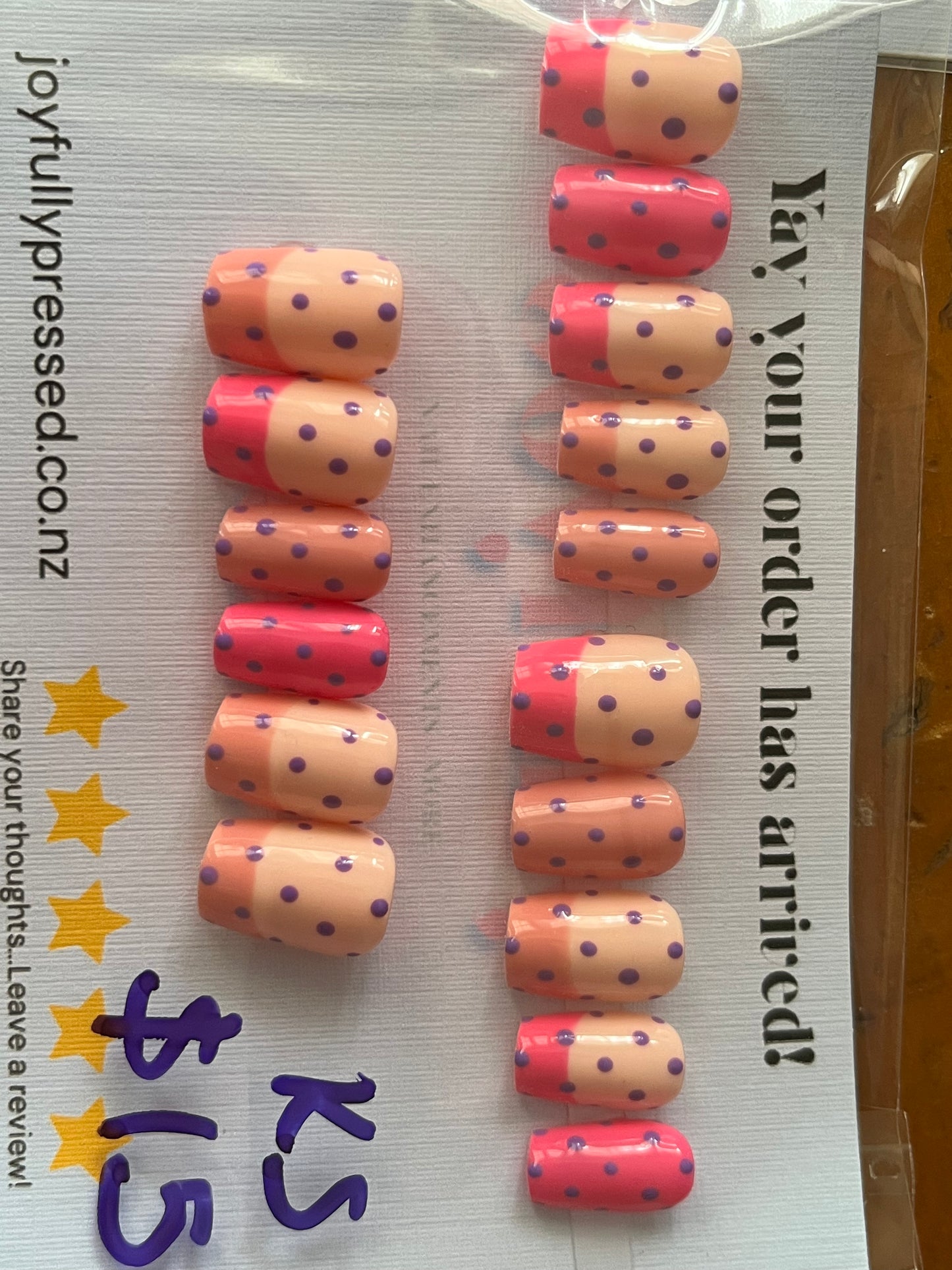 PinkPurple polka dot